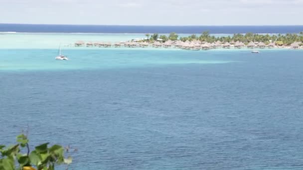 Imagens Cênicas Lagoa Costa Bora Bora — Vídeo de Stock