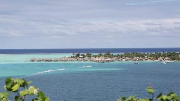 Bora Bora Sahil Şeridi Lagün Doğal Görüntüleri — Stok video