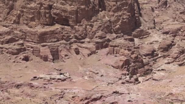 View High Antique Site Petra Jordan Beautiful Wonder World — Stock Video