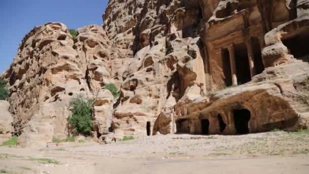 Παλαιά Ιστοσελίδα Του Μικρή Πέτρα Στην Ιορδανία Νύχτα — Αρχείο Βίντεο
