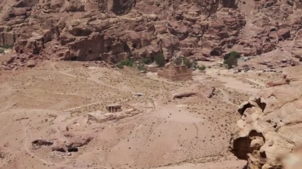 Uitzicht Vanaf Hoge Van Antieke Site Van Petra Jordanië Mooie — Stockvideo