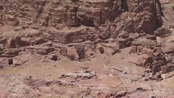 View High Antique Site Petra Jordan Beautiful Wonder World — Stock Video