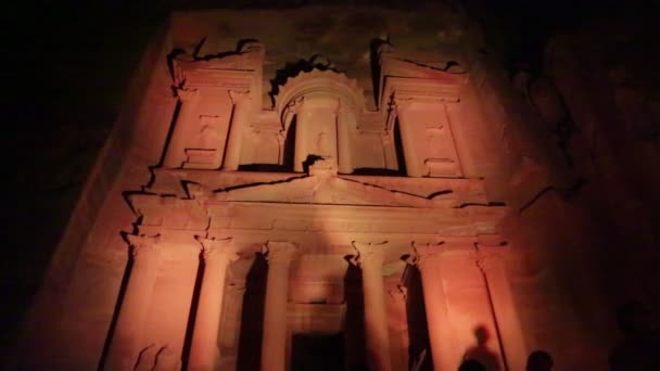 ヨルダンのペトラの夜のサイト アンティーク — ストック動画