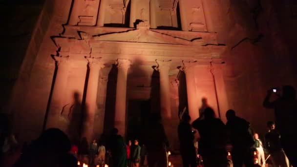 Sitio Antiguo Petra Jordania Por Noche — Vídeos de Stock