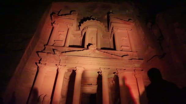 Antique Site Petra Jordan Night — Stock Video