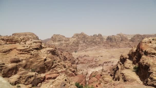 Utsikt Fra Det Antikke Petra Stedet Jordan Verdens Vakre Vidunder – stockvideo