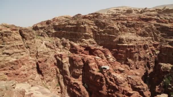 Blick Von Oben Auf Die Antike Stätte Petra Jordanien Wunderschönes — Stockvideo
