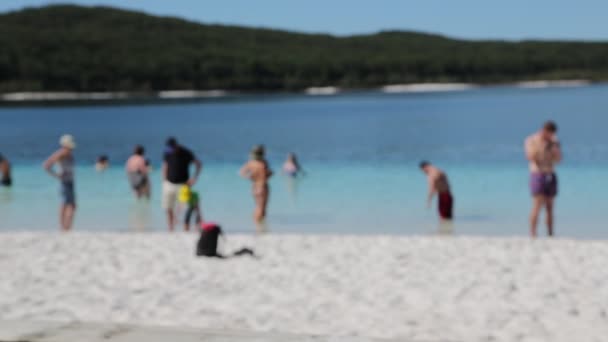 Turisté Jezera Mckenzie Austrálie — Stock video
