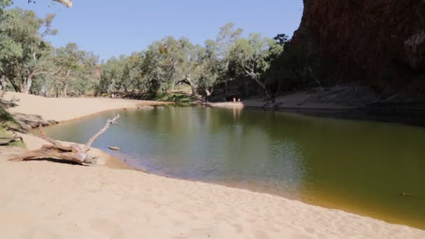 Persone Piedi Vicino Canyon Fiume — Video Stock