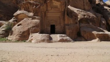 Ürdün'de küçük petra antik sitesi gece