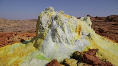 Kükürt kaya, dallol, Etiyopya, Afrika volkanik depresyon görüntüleri