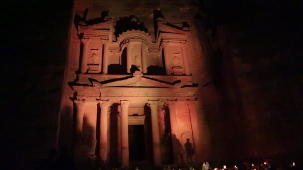 Antika Platsen Petra Jordanien Natten — Stockvideo