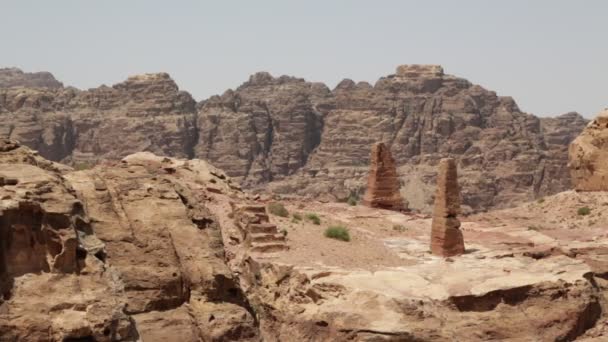 View High Antique Site Petra Jordan Beautiful Wonder World — Stock Video