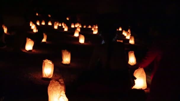 Égi Lampion Közelében Antik Site Petra Jordánia Éjszaka Földön — Stock videók
