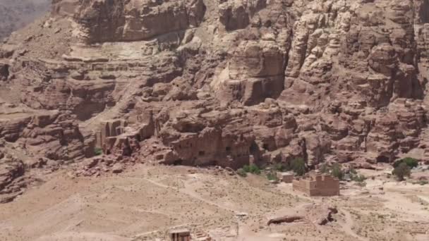 View High Antique Site Petra Jordan Beautiful Wonder World — Stock Video