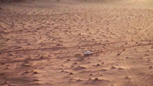 아프리카의 사막에서에서 미확인된 자동차 — 비디오