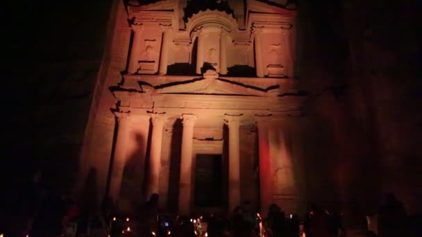 Antika Platsen Petra Jordanien Natten — Stockvideo