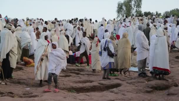 Vista Panorámica Personas Identificadas Durante Celebración Las Fiestas Religiosas — Vídeo de stock