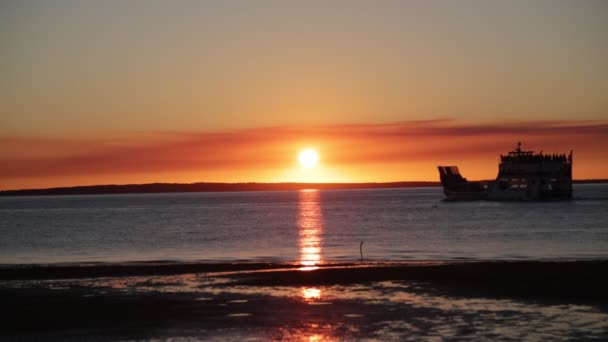 Barco Austrália Pôr Sol Oceano Como Conceito Relaxar Férias — Vídeo de Stock