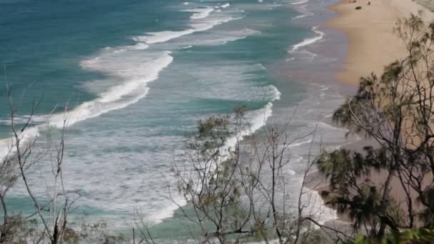 Widok Dużego Kąta Oceanu Plaży Australii — Wideo stockowe