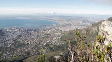 cape town şehir manzarası Masa Dağı havadan görüntüleri