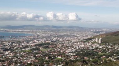 cape town şehir manzarası Masa Dağı havadan görüntüleri