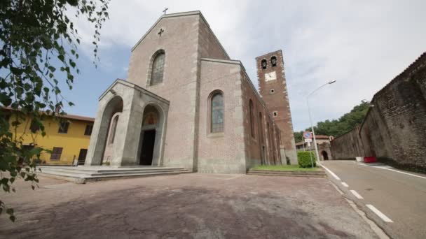 Vista Panorâmica Igreja Antiga Turbigo Itália — Vídeo de Stock