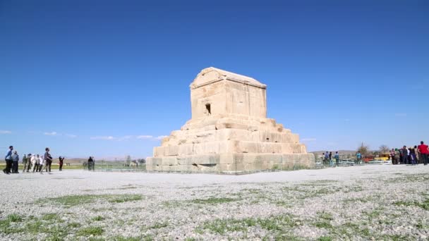 Rekaman Turis Pasargad Tua Kuil Iran — Stok Video