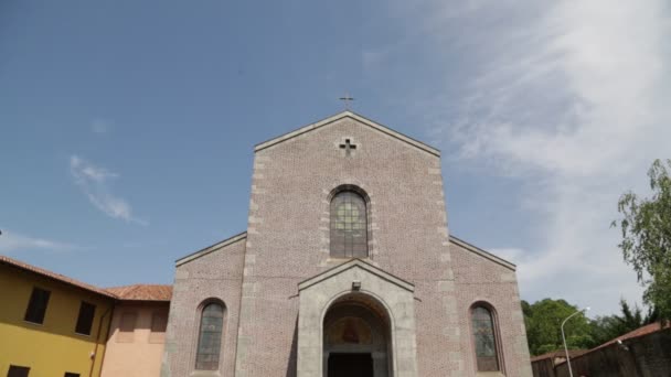 Vista Panorámica Antigua Iglesia Turbigo Italia — Vídeo de stock