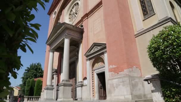 Riprese Panoramiche Dell Antica Chiesa Cattolica Italia — Video Stock