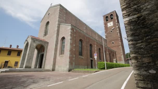 Vacker Utsikt Över Gamla Kyrkan Turbigo Italien — Stockvideo