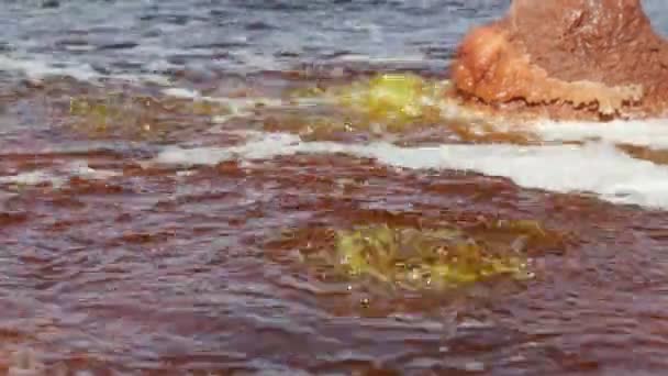 Lago Preto Com Água Quente Fervente — Vídeo de Stock