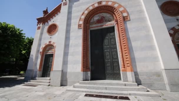 Forntida Katolska Religionen Byggnad Varano Borghi Italien — Stockvideo