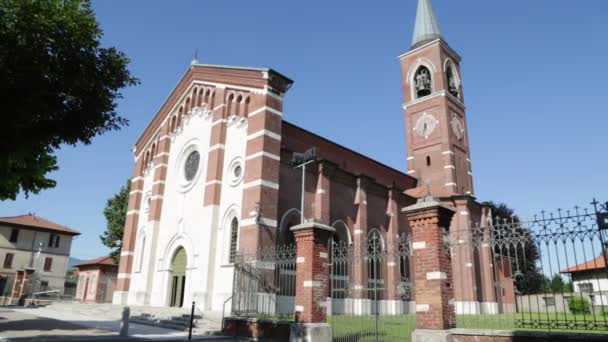 Oude Katholieke Godsdienst Gebouw Varano Borghi Italië — Stockvideo