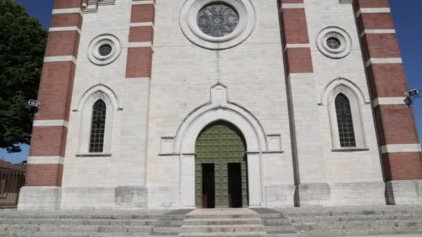 Antico Edificio Religioso Cattolico Varano Borghi Italia — Video Stock