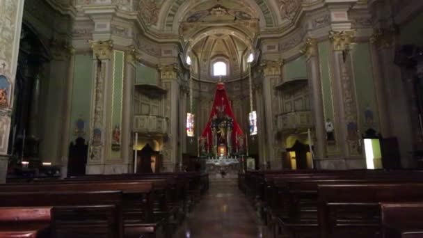 Interior Igreja Com Altar Itália — Vídeo de Stock