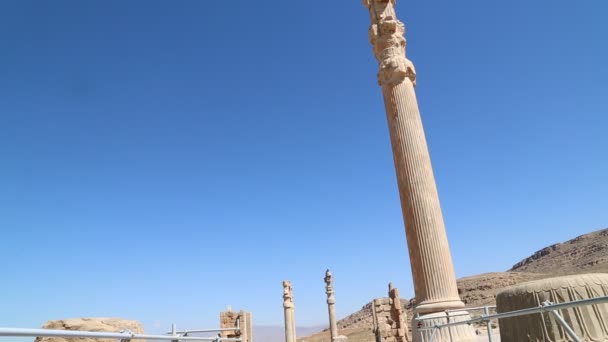 Древние Руины Персеполиса Памятники Истории Ирана — стоковое видео