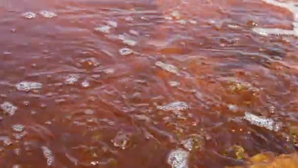 Black Lake Boiling Hot Water — Stock Video