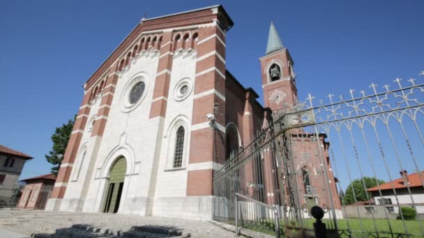 Antico Edificio Religioso Cattolico Varano Borghi Italia — Video Stock