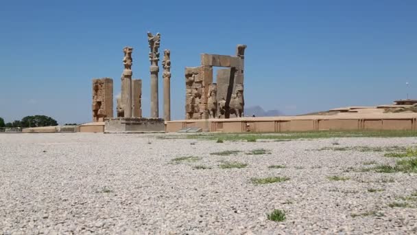 Persepolis Reruntuhan Tua Bersejarah Monumen Tujuan Iran — Stok Video