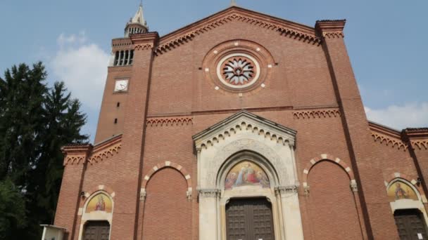 Vue Panoramique Beauitufl Ancien Bâtiment Religieux Catholique Italien — Video