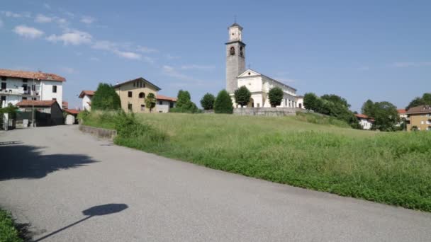 Vista Panorámica Hermosas Iglesias Católicas Italianas Antiguas — Vídeo de stock