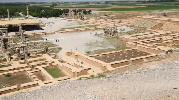 Orang Orang Persepolis Reruntuhan Tua Bersejarah Monumen Tujuan Iran — Stok Video