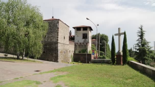 Stadtbild Der Dächer Und Häuser Turbigo Italien — Stockvideo