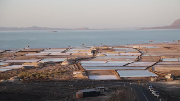 Hermoso Paisaje Lago Sal Danakil Etiopía — Vídeo de stock