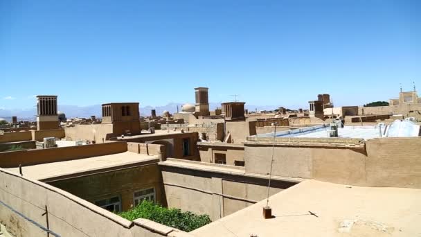 Dachy Irańskim Mieście Słonecznej Pogody — Wideo stockowe