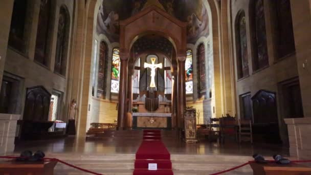 Innenraum Der Katholischen Kirche Turbigo Italien — Stockvideo