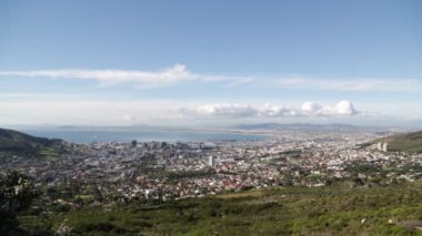 cape town şehir manzarası Masa Dağı havadan görüntüleri
