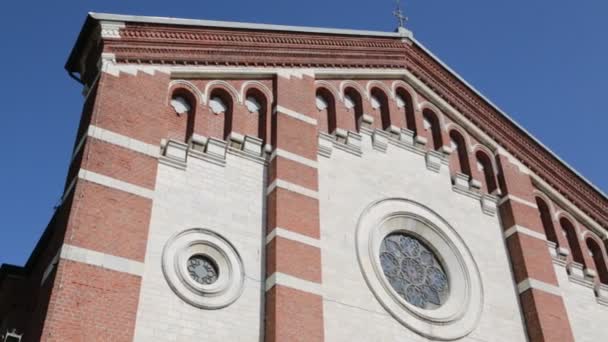 Antico Edificio Religioso Cattolico Varano Borghi Italia — Video Stock