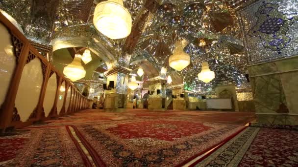 Innenraum Der Schönen Orientalischen Antiken Moschee Iran — Stockvideo